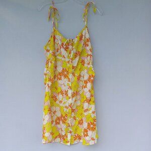 SANCTUARY‎ Linen Blend Floral Sun Dress Summer Vacation Beach Resortwear Size XL